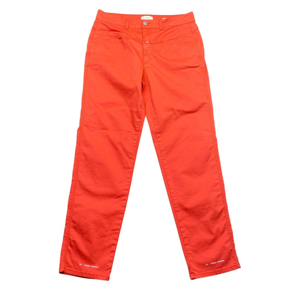 Closed Pedal Pusher Pants Orange High Rise Tapered Made in Italy Sz IT 48 C88002